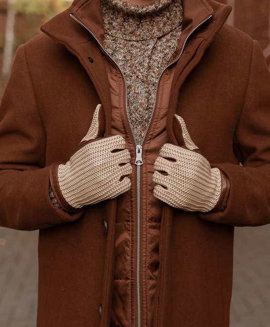 Turtleneck in brown melange by Ferrante